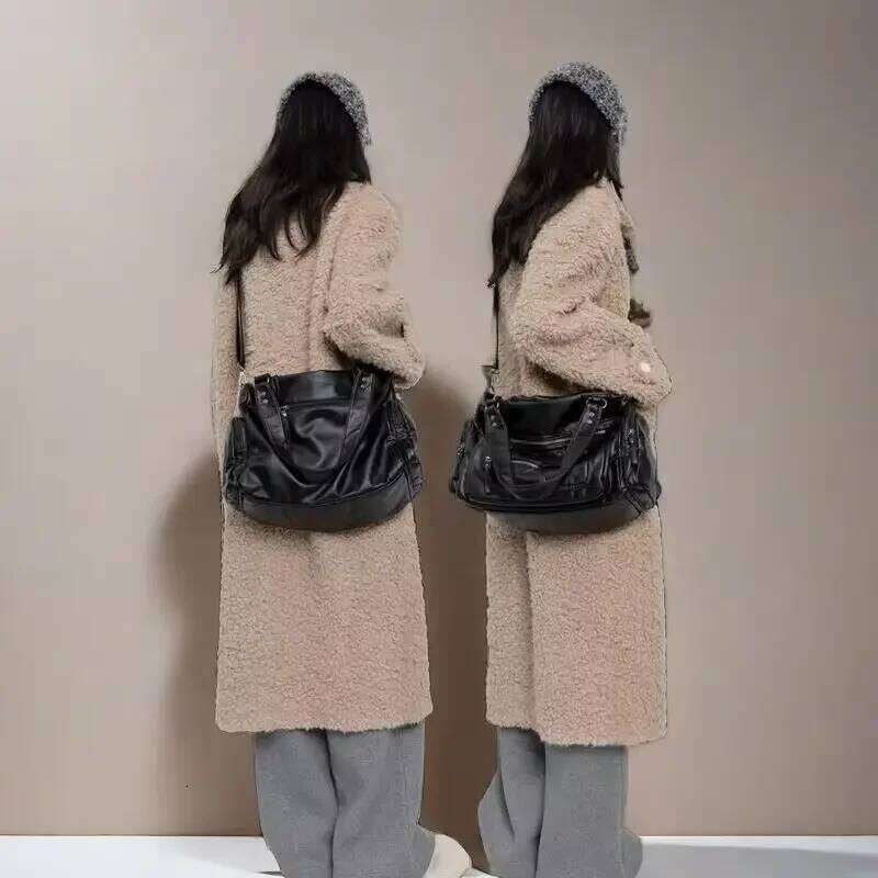 Designer Bag Designer Bag HAEX Punk Women Tote Trend Large Capacity Crossbody Shoulder Bags Moto Style Multi Pockets Commute Bolso Mujer