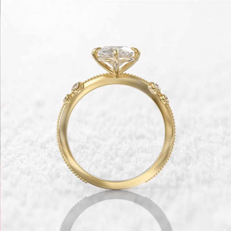 925 Sterling Silver Crystal Marquise Cubic Zirconia Rings for Women Fashion Thin Ring Engagement Wedding Statement Jewelry 250610