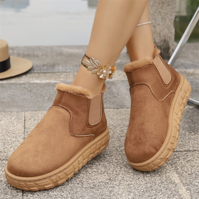 hot Free shipping designer Boots for woman cotton shoes keep warm Fashion Boots platform black brown khaki snow boots