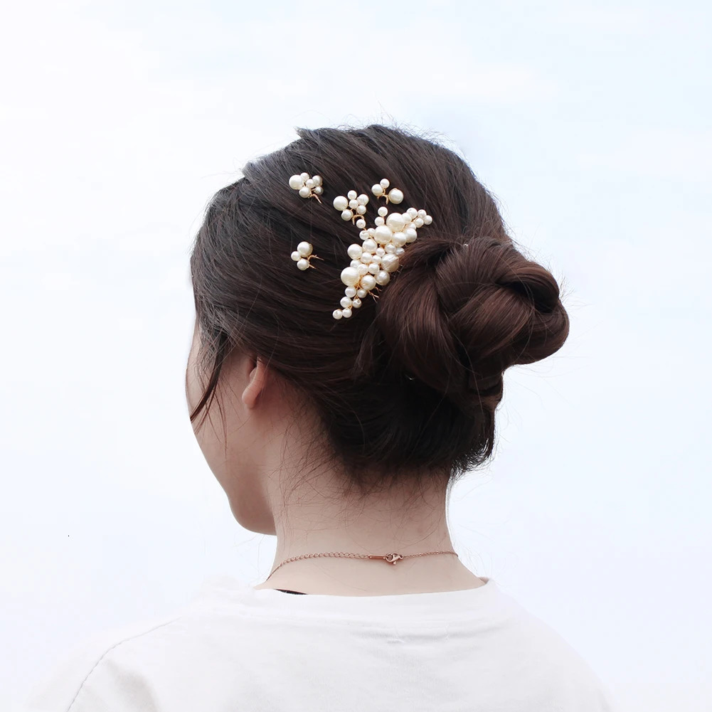 5PK Fashion Pearl Hair Comb and Hair Pin Set Bridal Wedding Headpieces Ladies Updo Jewellery Hair Accessories 250610