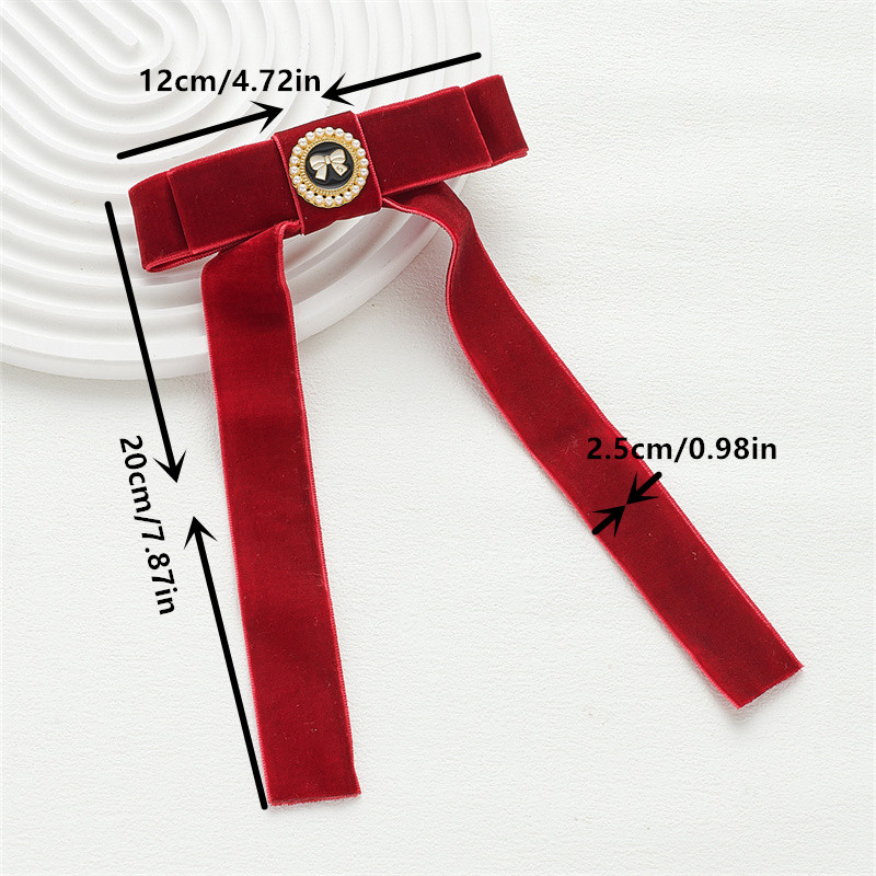 Europe and the United States ruby velvet bow ribbon hair clips sweet and lovely elegant retro versatile