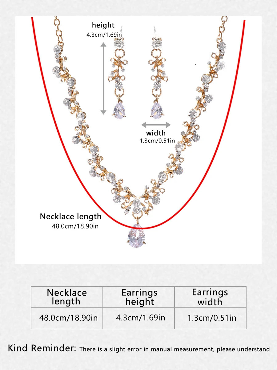 Itacazzo Bridal Headwear Set of Four Crown Necklace Earrings Gold-Colour Womens Classic Wedding Tiaras 250603