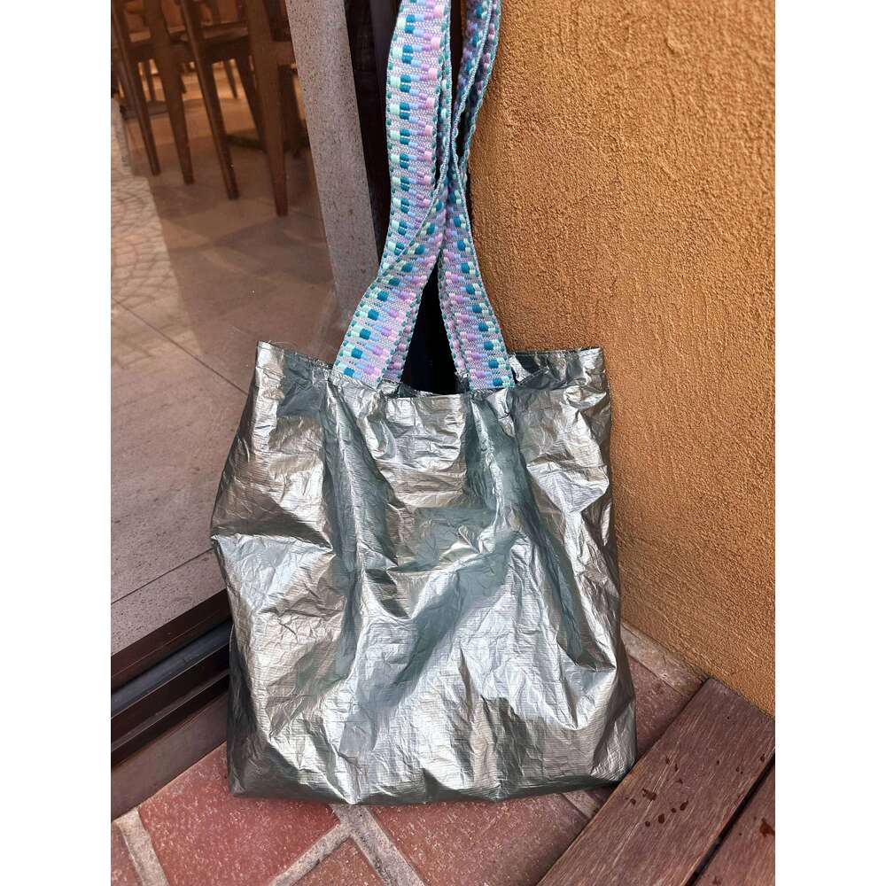 Fashion Dupont Paper Women's Shoulder Large Capacity Lightweight Shopping Beach Bag Summer Vacation Handbag