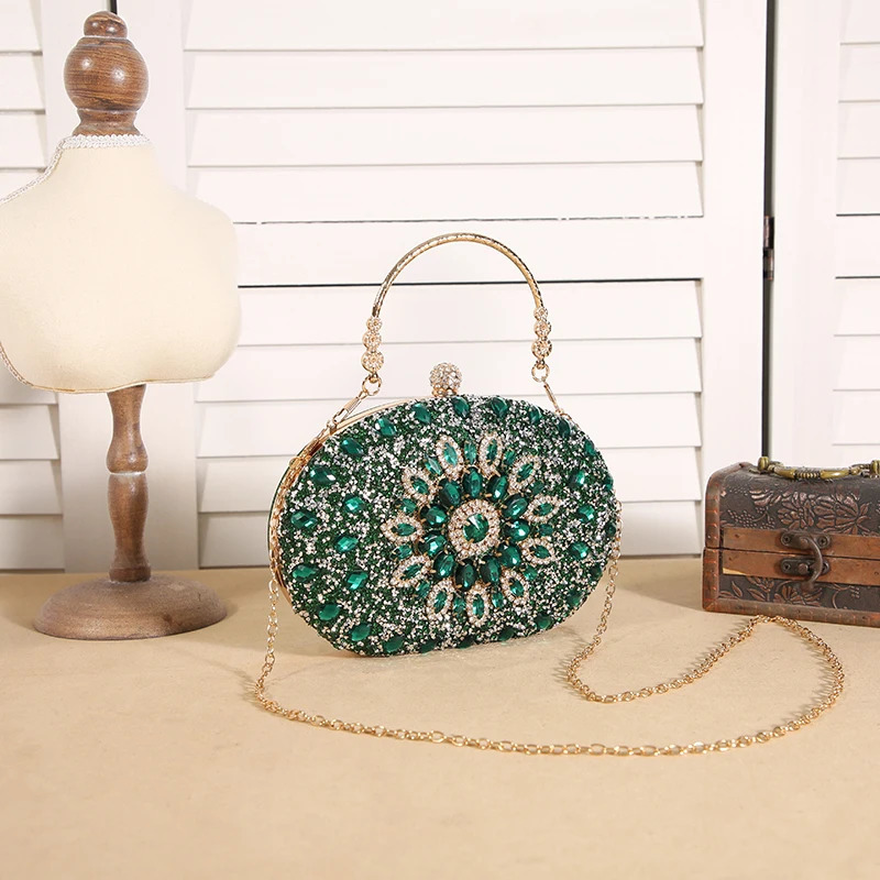 Crossborder explosive sunflower dinner bag Fashion banquet clutch Dress evening Diamond set European and American p 250614