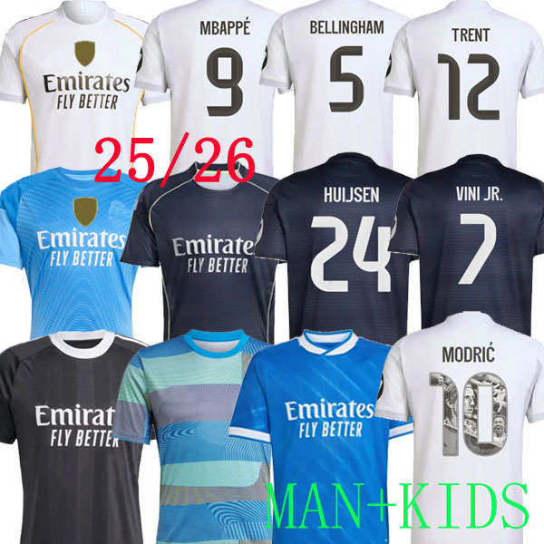 24 25 26 MBAPPE BELLINGHAM VINI JR soccer jerseys real HUIJSEN vaerde CARVAL MODRIC 2025 football shirt 4th CAMAVINGA Camisetas MaDrIdS men kids TRENT ENDRICK