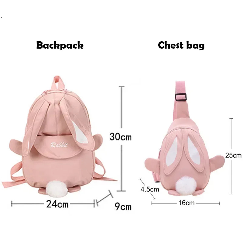 Fashion Children School Bags Bunny Portable Backpacks Kids Travel Rucksacks Cute Boys and Girls Book Backpack Chest Bag 250615