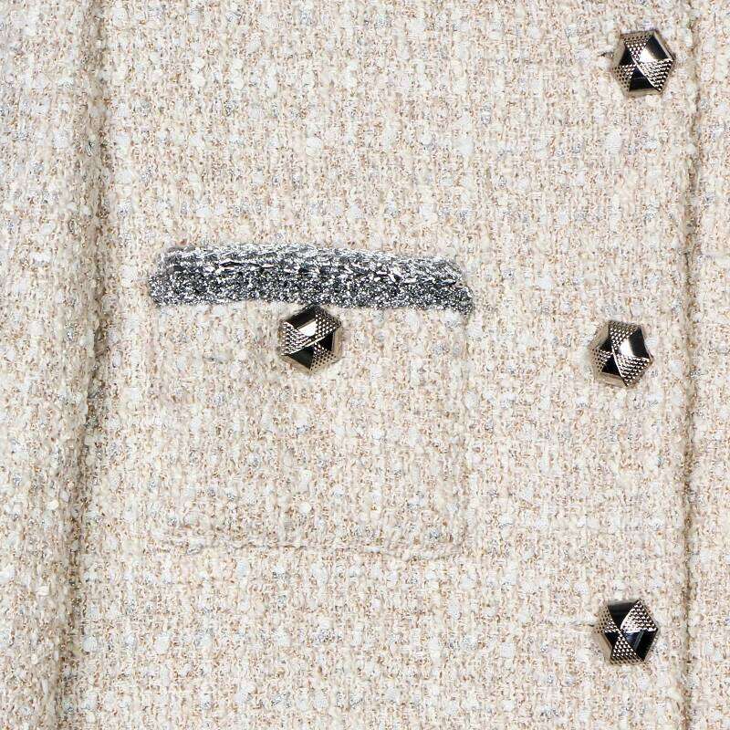 New Fashionable And Elegant Retro Celebrity High-End Temperament Design Round Neck Single-Breasted Small Fragrance Jacket