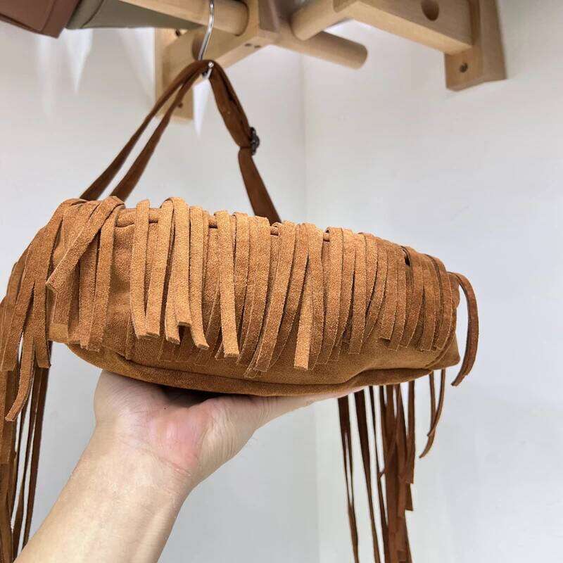 Women's Bags Designer Bohemian Hobos Bags For Women Designer Handbags Purse 2023 New In Faux Suede Vintage Tassel Decoration Shoulder Messenger