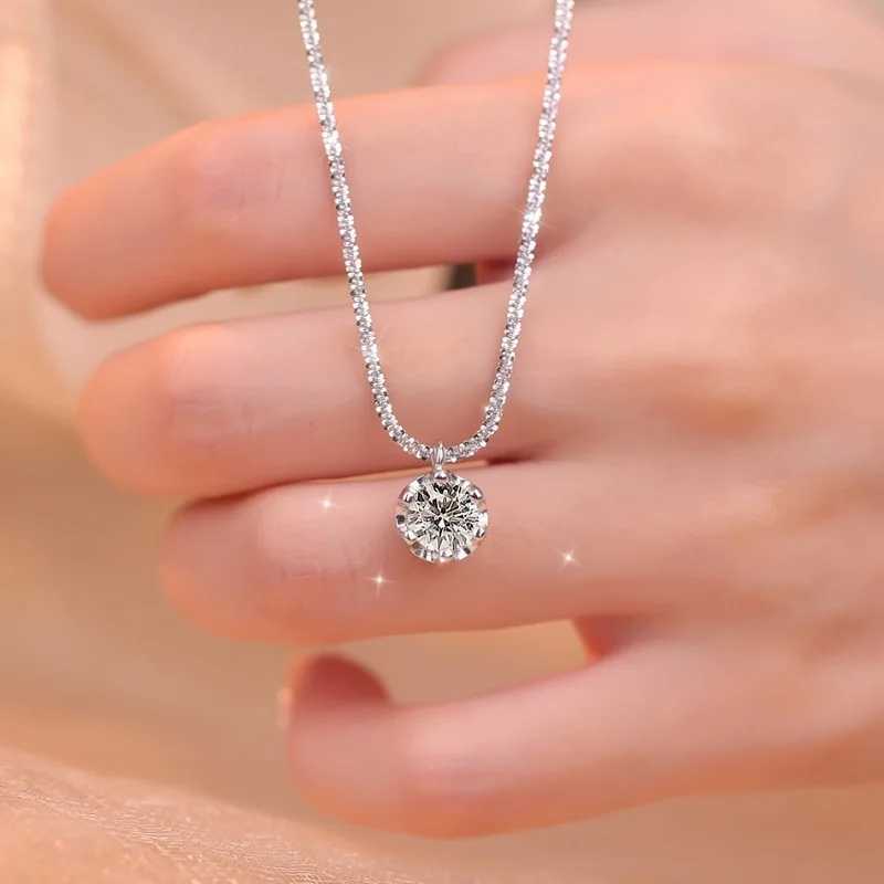 TEN CARATS s925 Sterling Silver VVS1 Moissanite Classic Crown Necklace for Women Gift GRA Certified Jewelry free delivery W250616