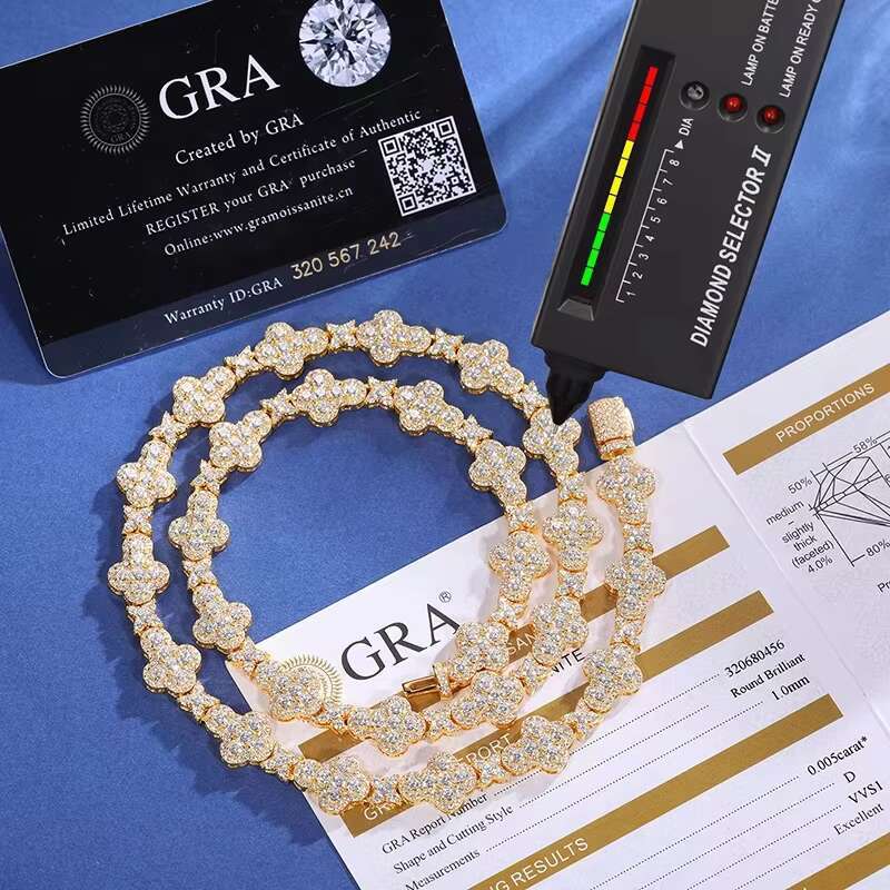 S925 Women Men Hip Hop Cross Chain Necklace Iced Out Moissanite Exquisite Bling Jewelry Party Wedding Shining Sterling Silver