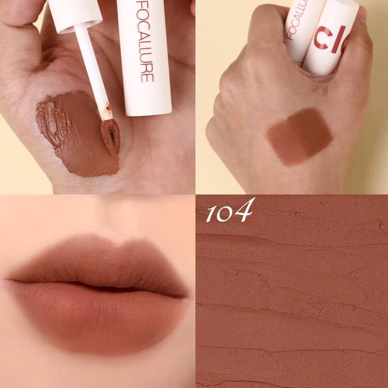 FOCALLURE Matte Lipstick Velvet Mist Clay Not Dry Cream 25 Color Nude Stick Waterpoof Lip Cosmetic Makeup Wholesale happy