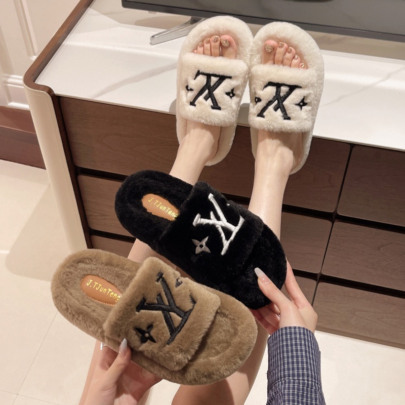 2025 autumn and winter free shipping new designer shoes women's Korean version comfortable cotton slippers white black