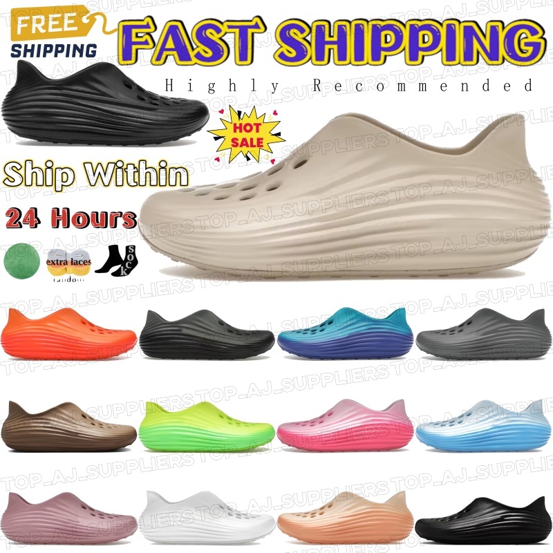 Designer slides mens ReactX Rejuven8 Pinksicle sandals Triple Black Light Orewood Brown Smoke Grey womens summer beach Foam Sandals waterproof slippers flat shoes