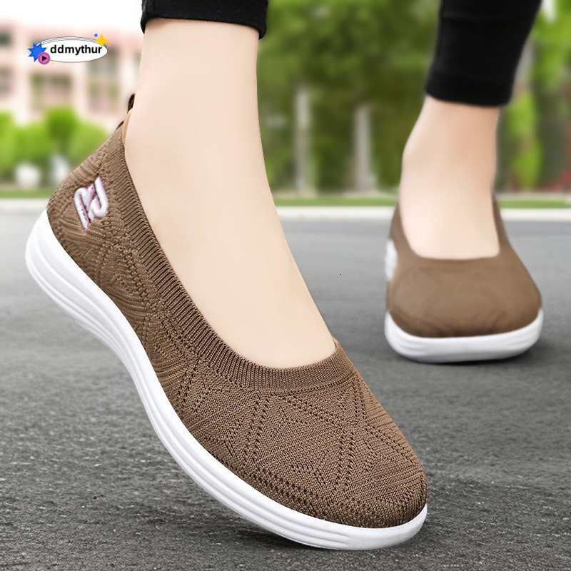 Versatile Casual Summer Slip-On Old Beijing Cloth Women's Shallow Breathable Mesh Shoes ddmythur