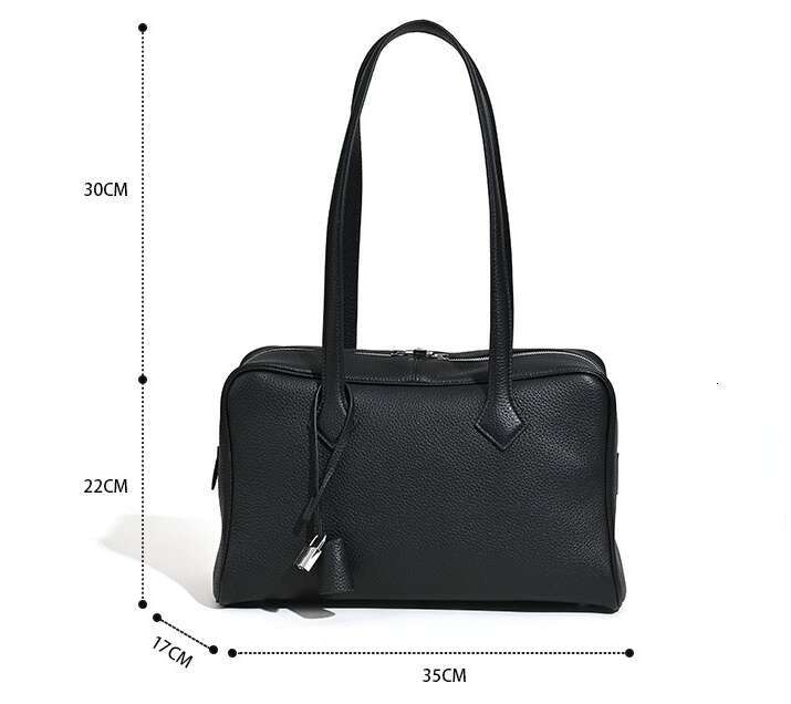 2025 Spring Brand Genuine Leather Cowhide Casual Totes Women Handbags Fashion Lock Shoulder Bags Woman Large capacity bag