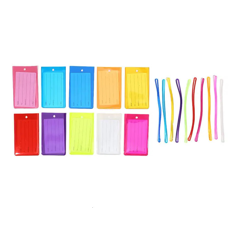 1020PCS Luggage Tag Boarding PVC Baggage Tags Travel Accessory Women Men Suitcase ID Address Name Holder Bag Label 250615