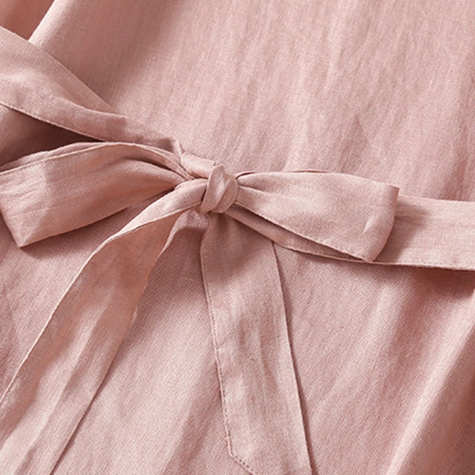 Dress For Women Casual Summer Vintage Cotton Linen Simple Maxi Dresses Short Sleeve Bowknot Strap Elegant Dresses 250611