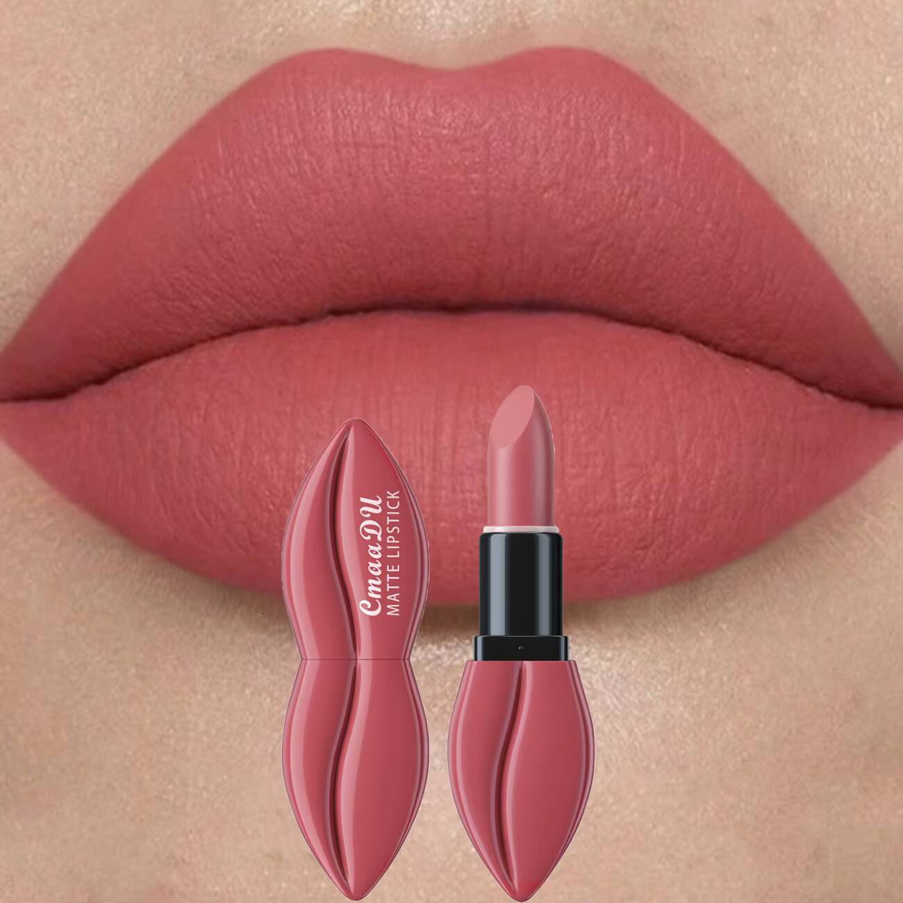 10 Colors Waterproof Big Mouth Nude Matte Long Lasting Lip Stick Not Fading Sexy Red Velvet Lipsticks Makeup Cosmetic happy