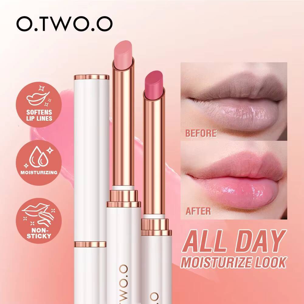 O.TWO.O Color Changing Lipstick Moisturizing Balm Nourising Long Lasting Gloss Natural Beeswax Lip Care Cosmetics happy
