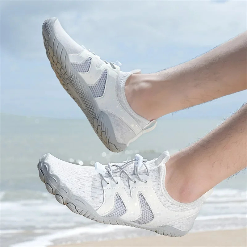 Women Men Water Shoes Upstream Wading Swimming Barefoot Five Fingers Aqua Shoes Beach Seaside Gym Fitness Unisex Sneakers 250609