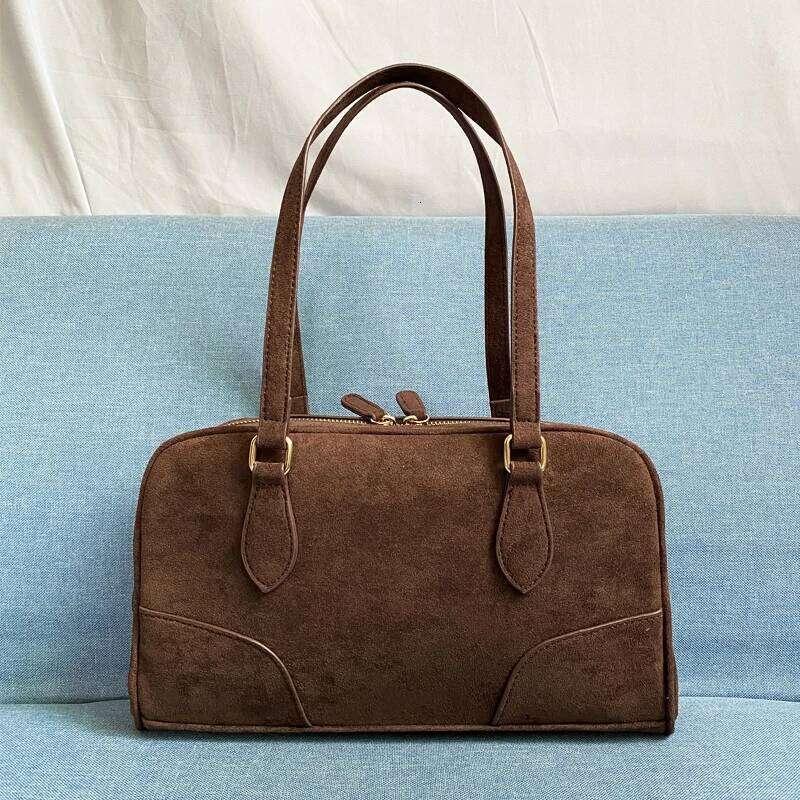 Women's Bags Designer Vintage Handbag For Women Designer Shoulder Bags And Purse 2023 New In PU Faux Suede Frosted Boston Style Bag Small