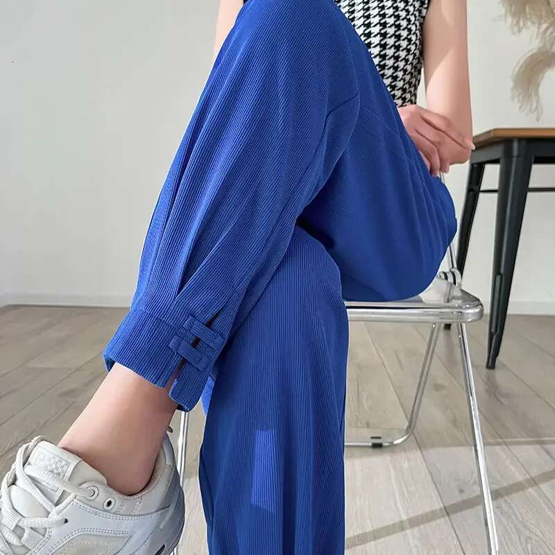 High Waist Female Trousers Korean Fashion Womens Pants With Pockets Chic and Elegant One Size Original Outfits Casual Quality G