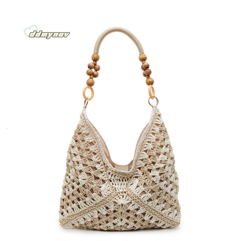 Summer Beach Vacation Woven Tote Bag for Women New Large Capacity Niche Hollow Versatile Shoulder Handbag ddmynov ddmynov ddmynov