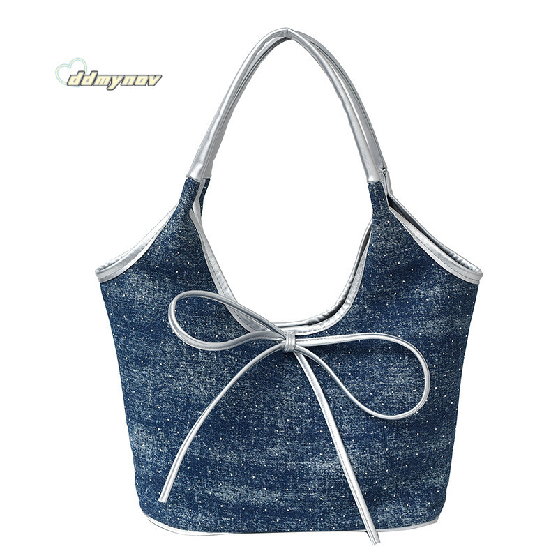 Unique Stylish Bowknot Tote for Women 2025 Spring Large Capacity Casual Versatile Commuter Shoulder Underarm Bag ddmynov ddmynov