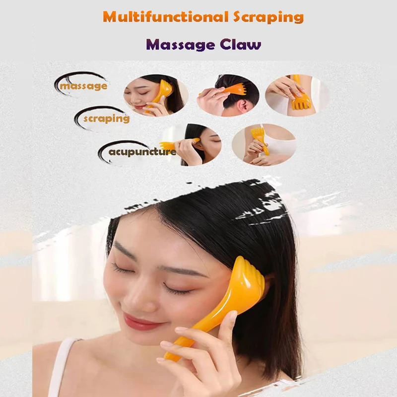 Head Massager Scalp Gua Sha for Body Neck Leg Massage Fiveclaw Scraping Stick Claw Visage 250605