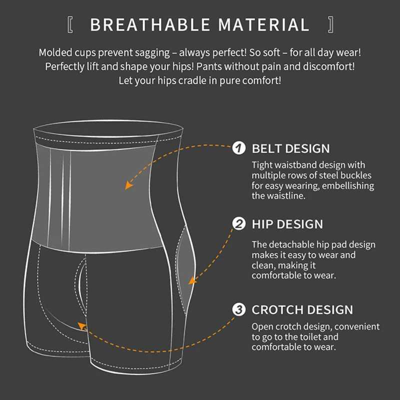 Men Compression Shorts Hi-Waist Tummy Control Boxer Waist Trainer Padded Panty Shapewear Sexy Ass Underwear with Pouch for Balls W250616