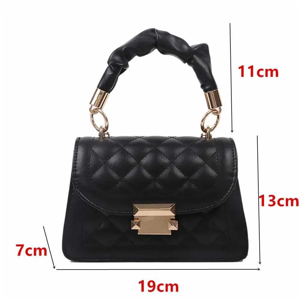Elegant Ladies Small Shoulder Bag Designer PU Leather Crossbody Purse with Metal Chain Trendy Rhomboid Pattern XJ2520616