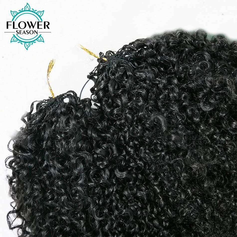 Human Multi-Textured Kinky Curly Pre-Separated Crochet Hair Extensions Knotless Micro Twists For Women