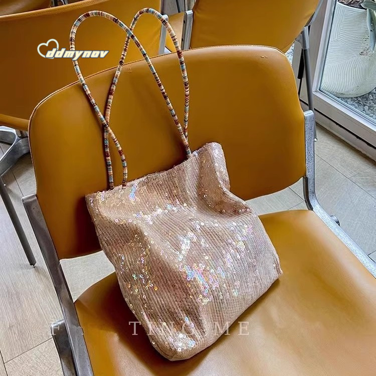 Niche Design Gradient Mermaid Sequin Women's Handbag Tote Shoulder Trendy Socialite Elegant High-Quality Party Bag ddmynov