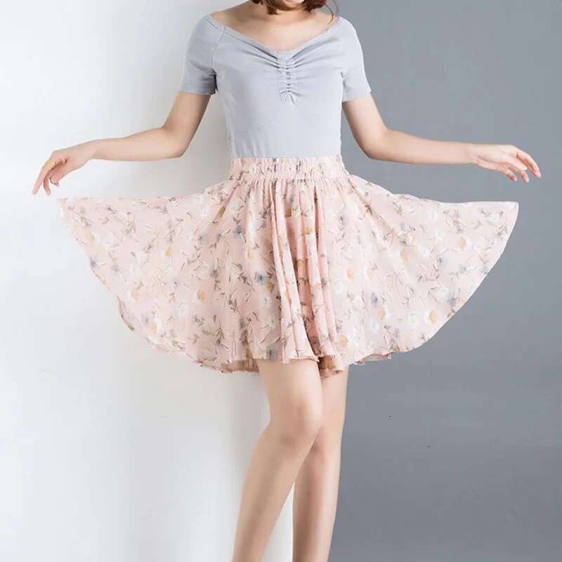 Floral Womens Skirt Chiffon Midi Skirts for Woman Stylish Aesthetic Vintage Summer 2024 Harajuku Streetwear Trend Y2k V Clothes