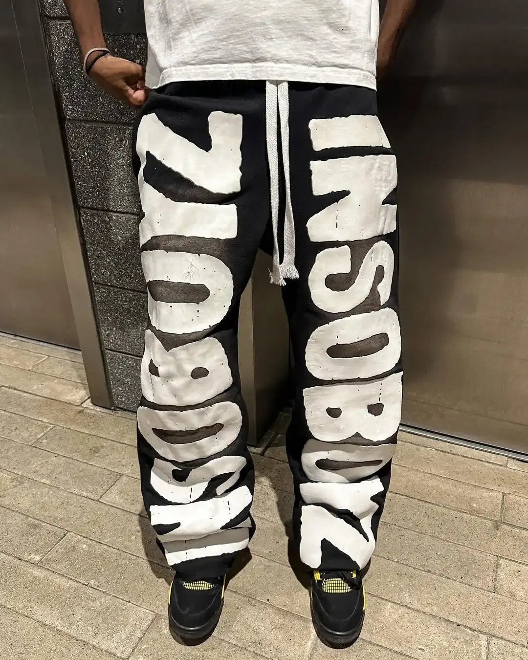 American Fashion Y2K Harajuku Hip Hop Casual Wide legs Trousers Street Retro Letter Patch Baggy Jogging Pants Men And Women 250612