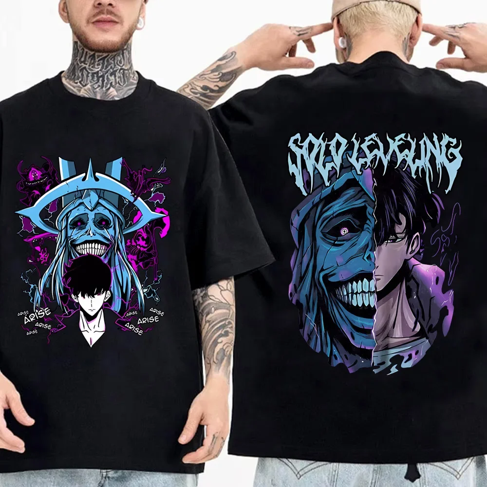T-shirt Solo Leveling Statue of God Shirt Shirt Tees Anime High Quality Cotton T Shirt Top Streetwear
