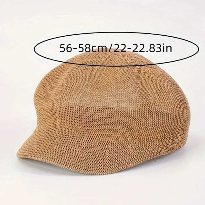 Summer octagonal hat grass hat beach duck tongue painter hat womens sunshade sun protection thin design Korean version M250616