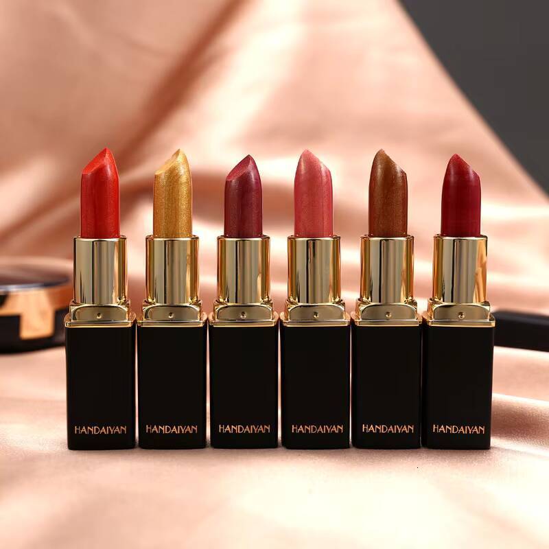 Mermaid Ji Shiny Metallic Pearlescent Color Temperature Changing Gilt Lipstick happy