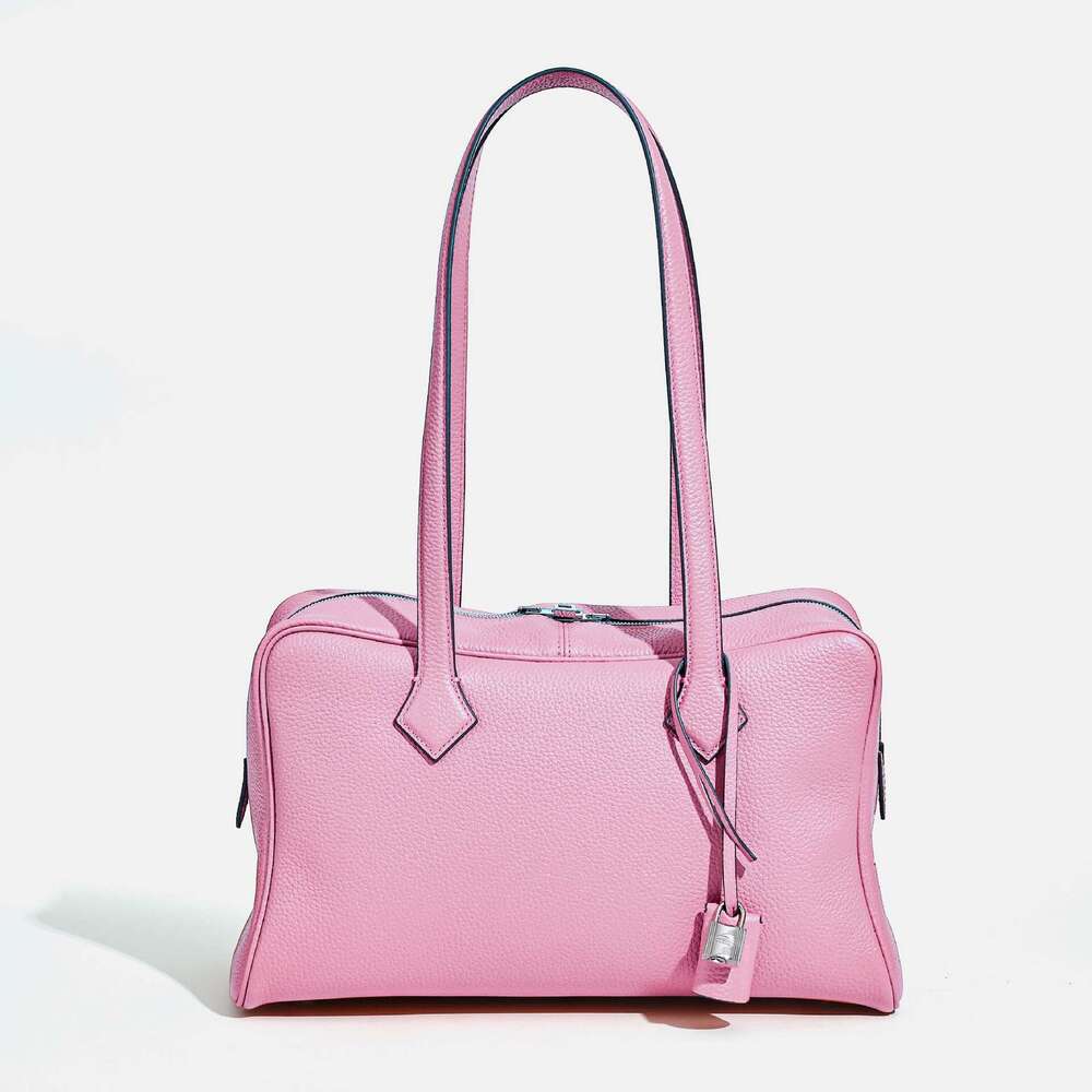 2025 Spring Brand Genuine Leather Cowhide Casual Totes Women Handbags Fashion Lock Shoulder Bags Woman Large capacity bag