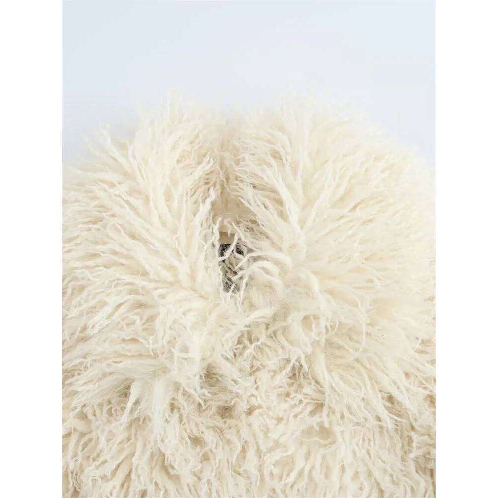 Tossy Fashion V-Neck Loose Cardigan Overcoat For Women Long Sleeve Patchwork Faux Fur High Street Clothes Female Winter Coat New