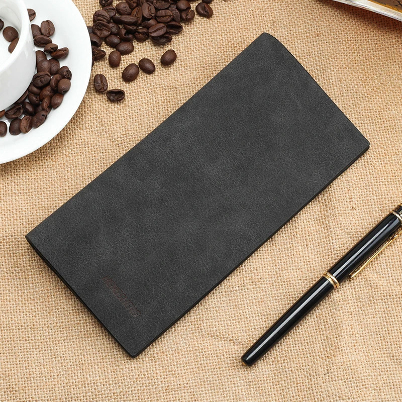 Long Mens Wallet Thin Vintage Frosted Soft Leather Billfold Mens Personalized Fashion Student Ticket Holder Moneybag 250614