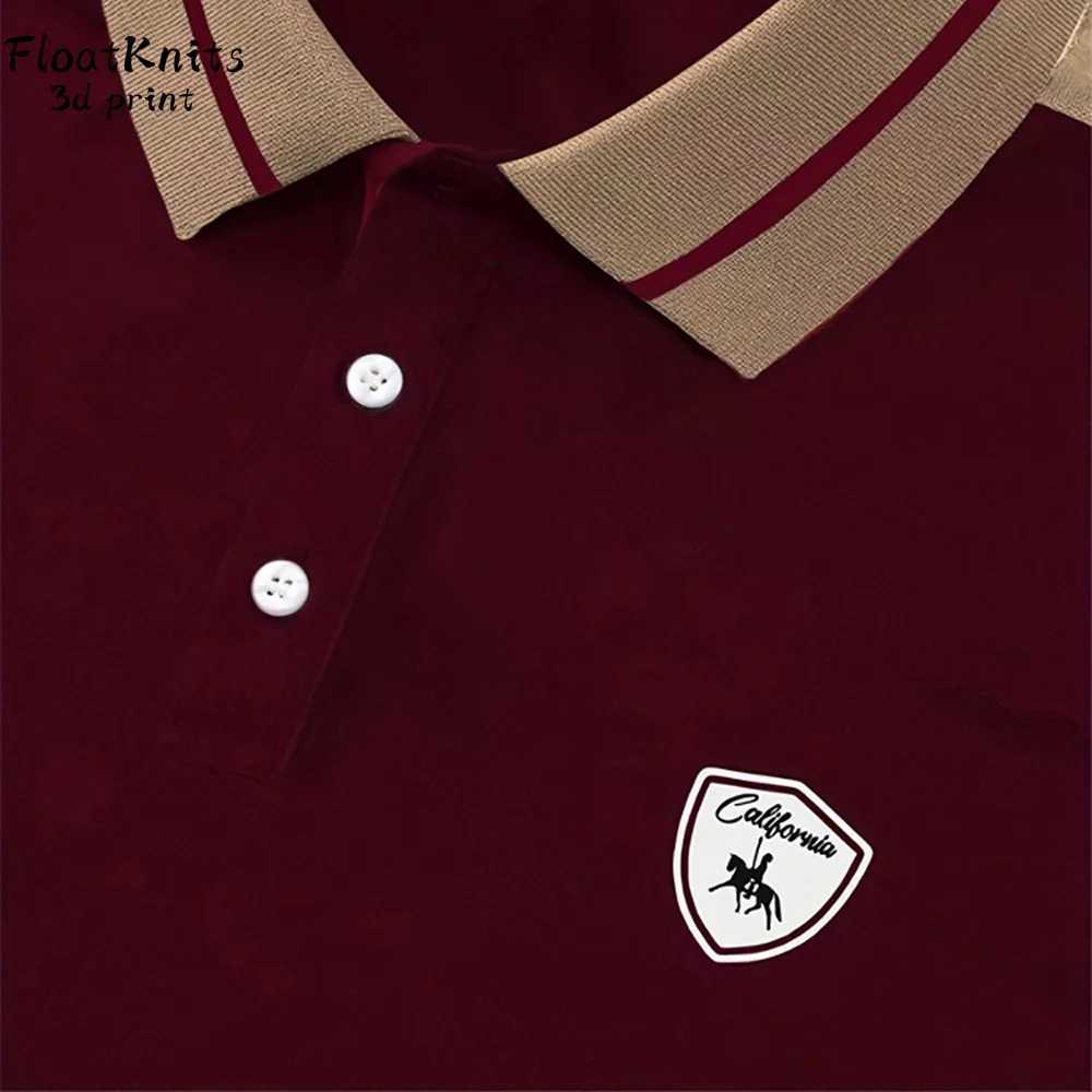 Casual Graphic T-Shirt Fashion Mens Clothing Simple Lapel Mens Short Sleeve Tee Street TOP T-Shirts for Men New in Tops Tees W250616