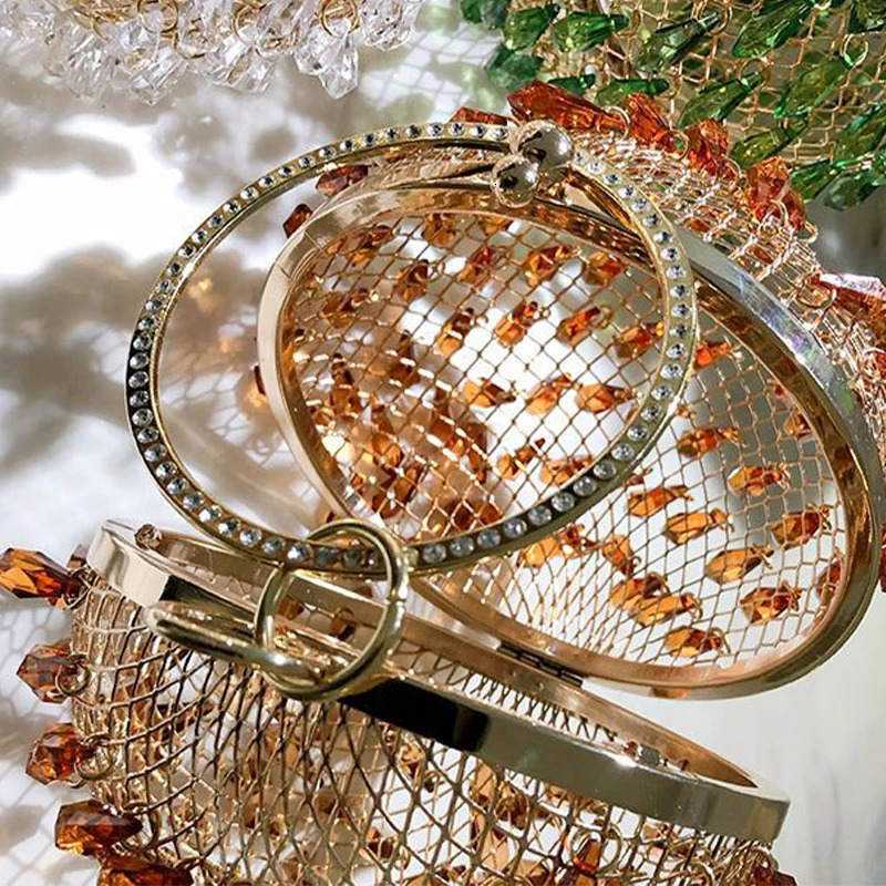 Teardrop Shape Acrylic Clutch Bag Transparent Hollow Evening Bags Women Ladies Birdcage Party Purse Handbags 250614
