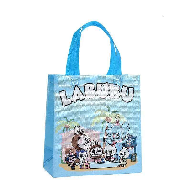 Women's Bags Designer 10/20Pcs Cartoon Labubu Candy Snacks Birthday Non-Woven Gift Tote Bags Shopping Portable Paper Bag For Gifts 23X22x11cm