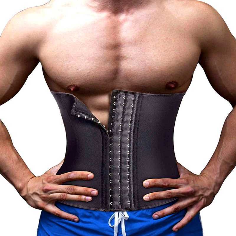 5XL 6XL Rubber Latex Waist Trainer Body Shaper Mens Sexy Shapewear Cincher Abdominal Belt Corset Bustier Fajas Colombian Girdle W250616