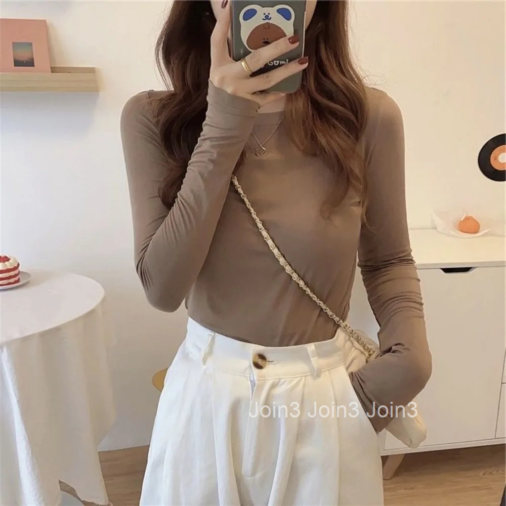 Fitted Slim Blue 2Original Long Sleeve Pulovers High Quality Plain T-shirt Woman Tees Clothing Causal Womens Top Sale Youth O