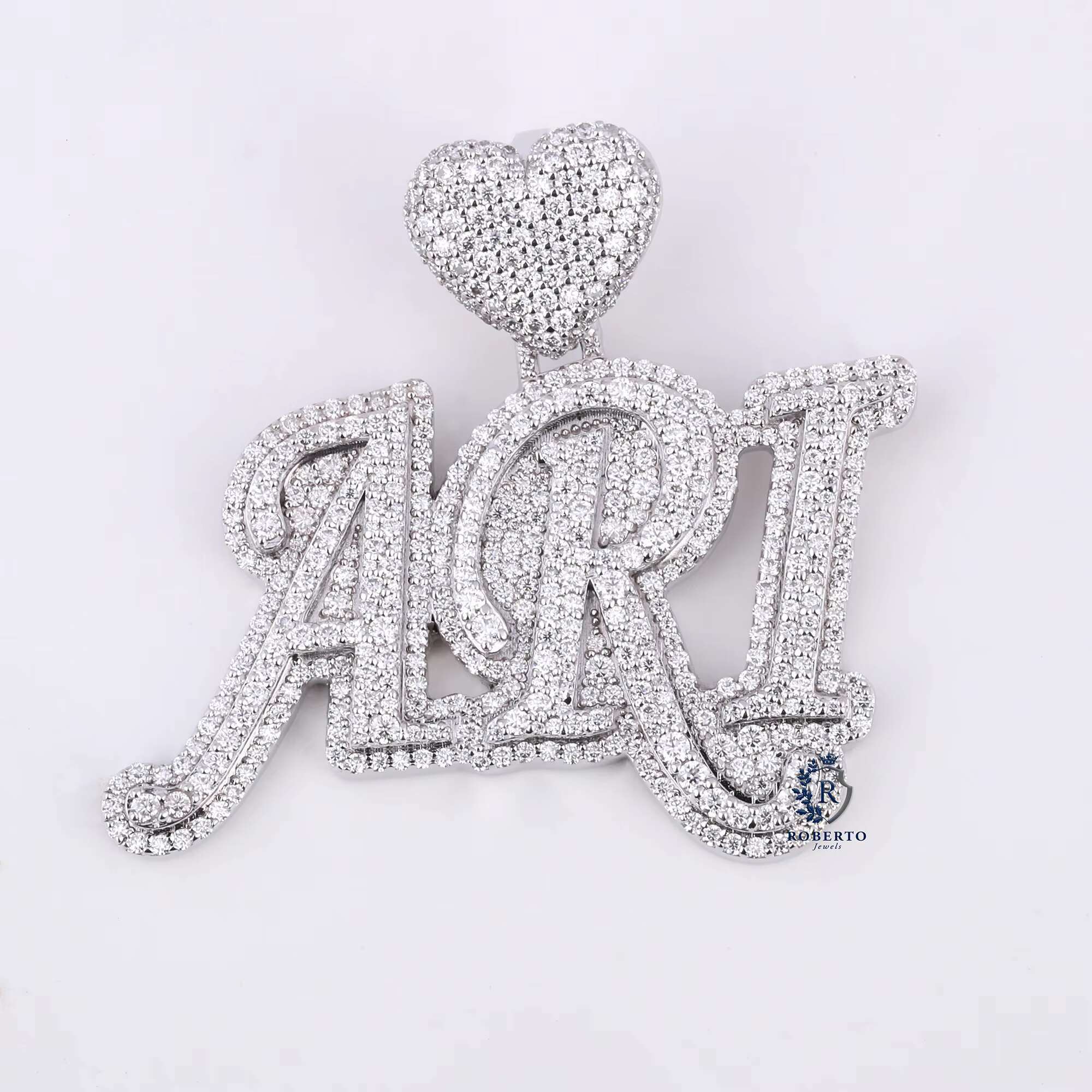 Fully Iced Out Custom Name Pendant VVS Moissanite Diamonds 925 Sterling Silver Personalized Hip Hop Charm