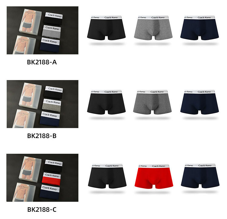 designer boxer brand pure cotton men's underwear mid-waist breathable briefs antibacterial large-sized four-corner pants gift underpants Wholesal