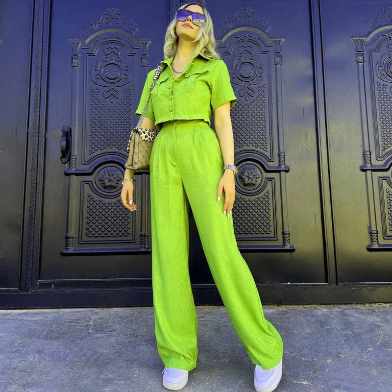 Womens Summer Elegant Short Sleeves Fashion Casual Clothing 2Piece Set Fashionable Womens Clothing In Stock 2024 250609