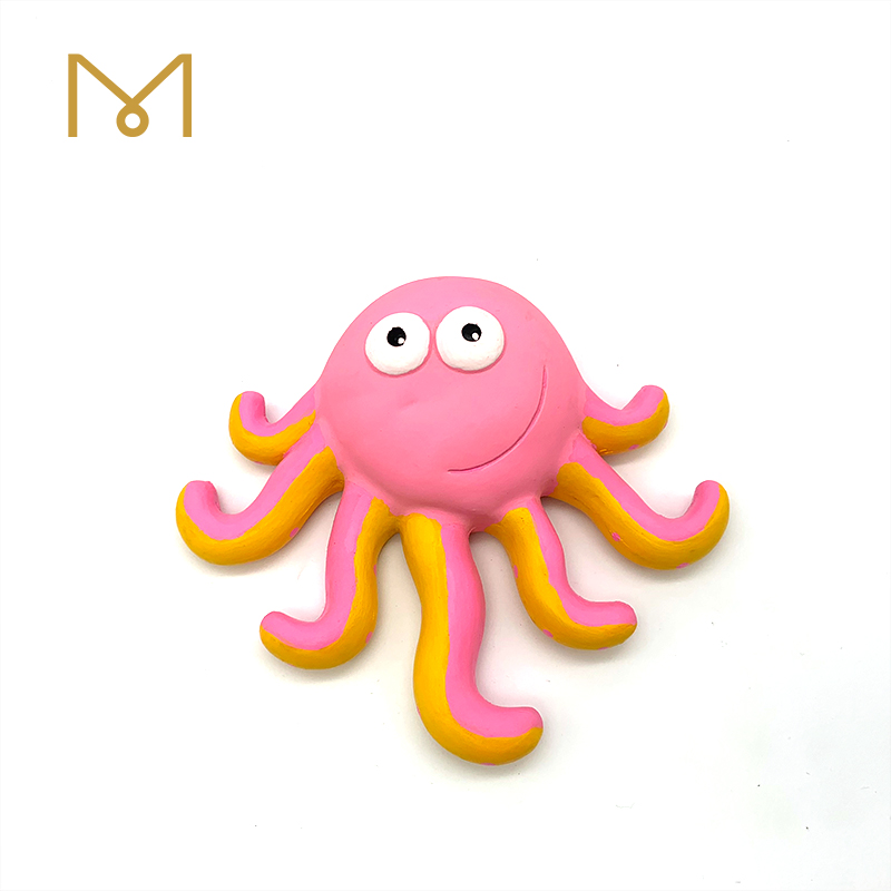 Latex Rubber Squeaky Dog Toy Jellyfish Shaped Chewy Natural Dental Non Toxic Chewing Dog Toys 2pcs/Pack